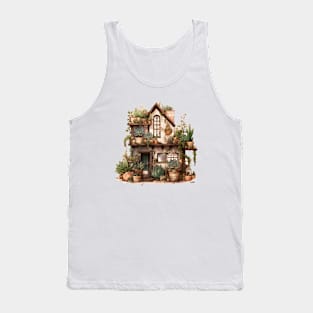 Earthy Oasis - Boho Chic House Plant Watercolor Design Tank Top